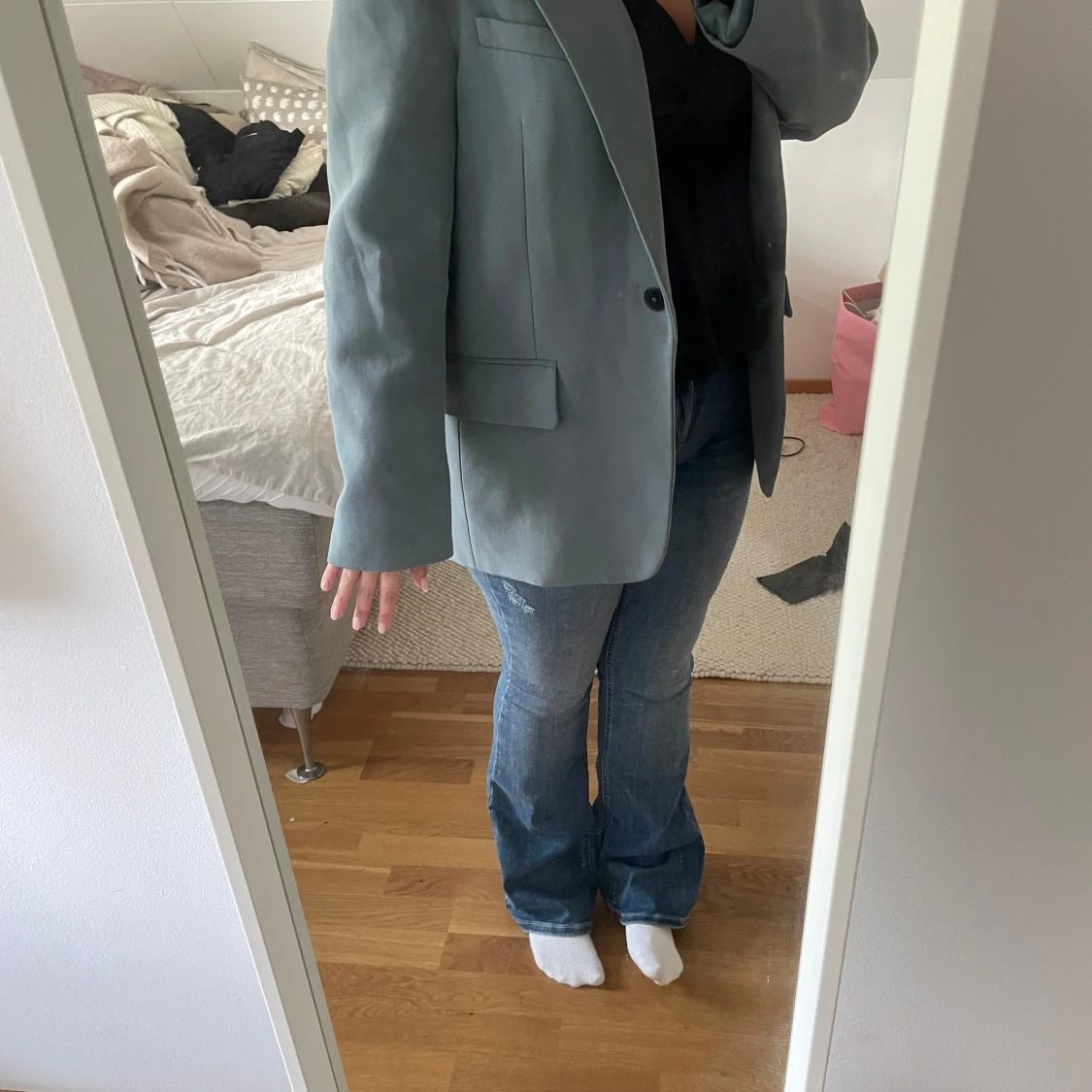 Grå/grön oversized kavaj  - 91