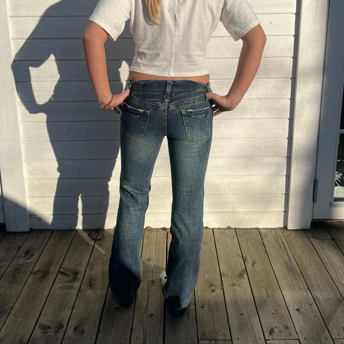 Blå bootcut jeans - 3