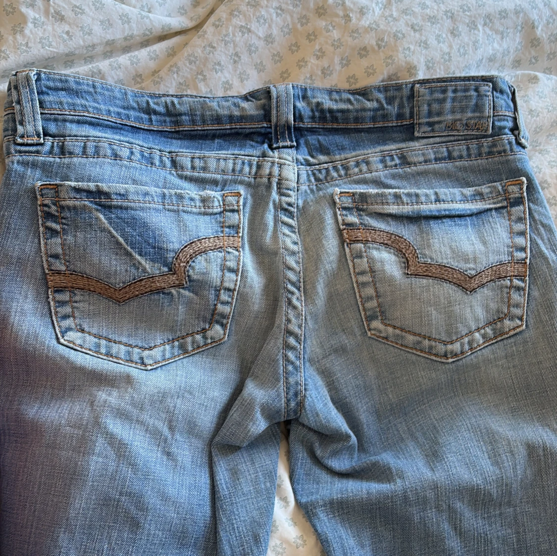 ljusblå low Rise bootcut jeans - 3