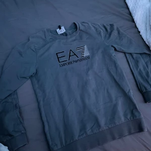 Grå tröja från Emporio Armani - Snygg grå tröja från Armani med en fin EA7 logga på bröstet. Tröjan är perfekt för en stilren look och passar till alla byxor och jeans. Den är verkligen jätte skön och är inte använd alls mycket. Priset är verkligen inte hugget i sten!!
