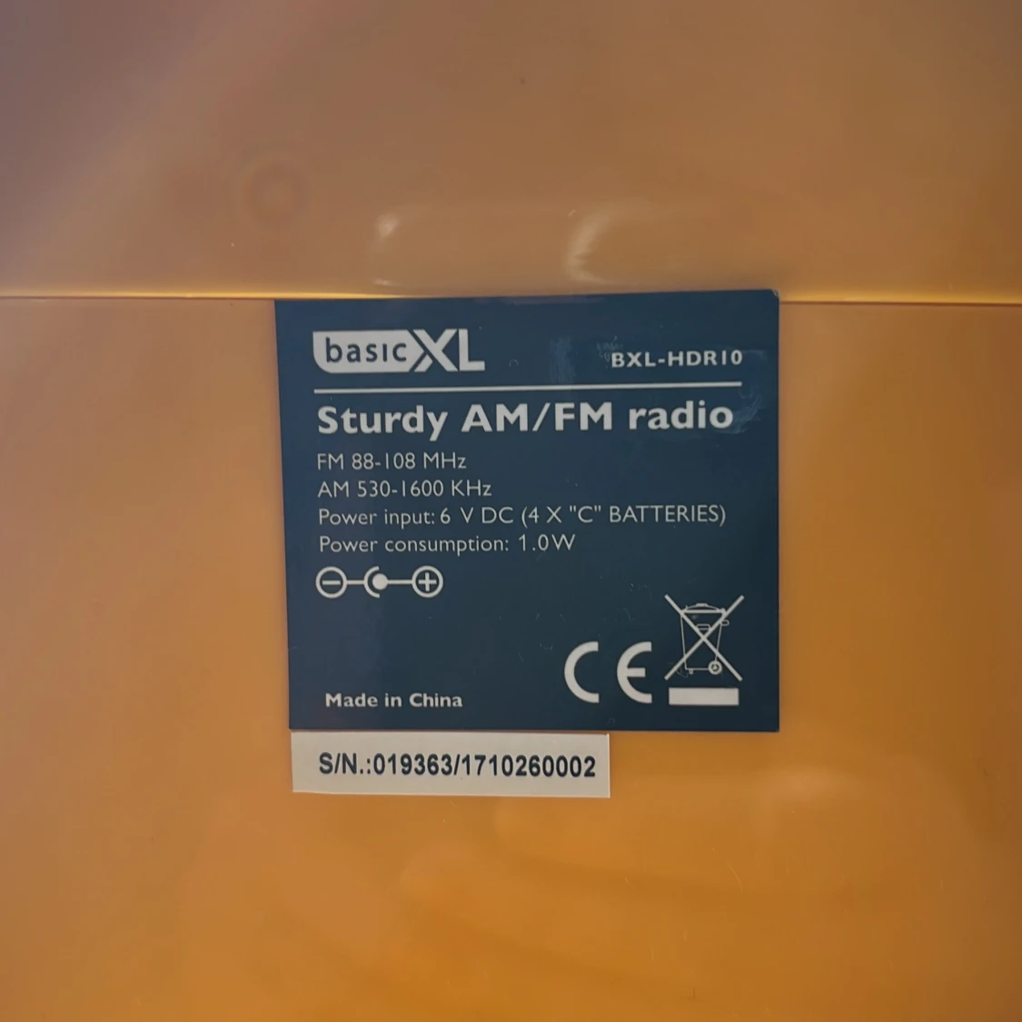 Sturdy AM/FM Radio - 1