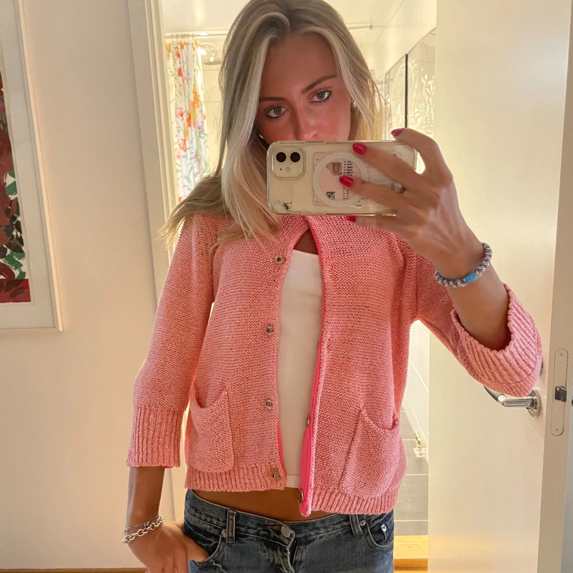 Jätte söt rosa kofta💓