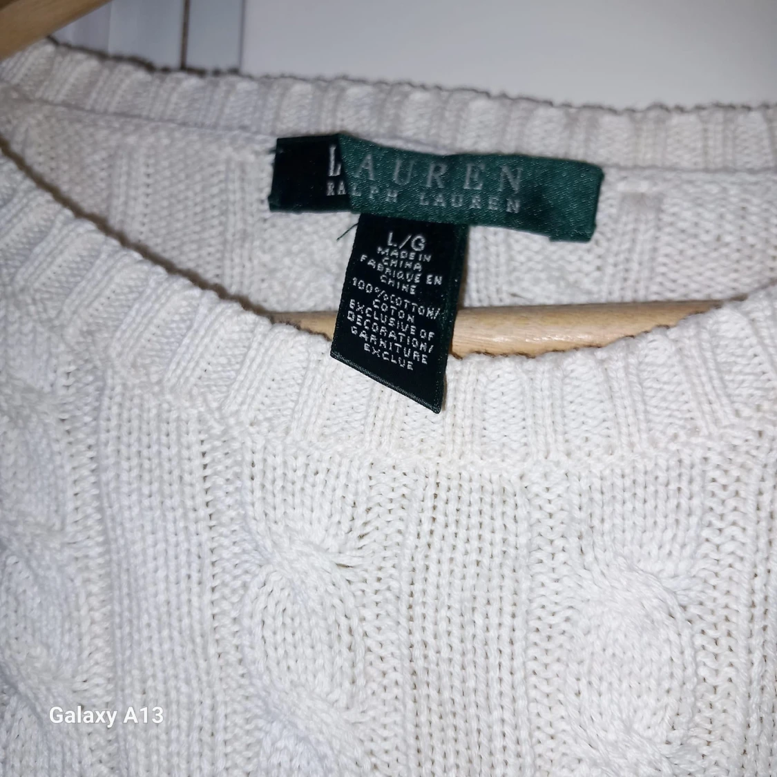 Vit kabelstickad tröja från Lauren Ralph Lauren - 1