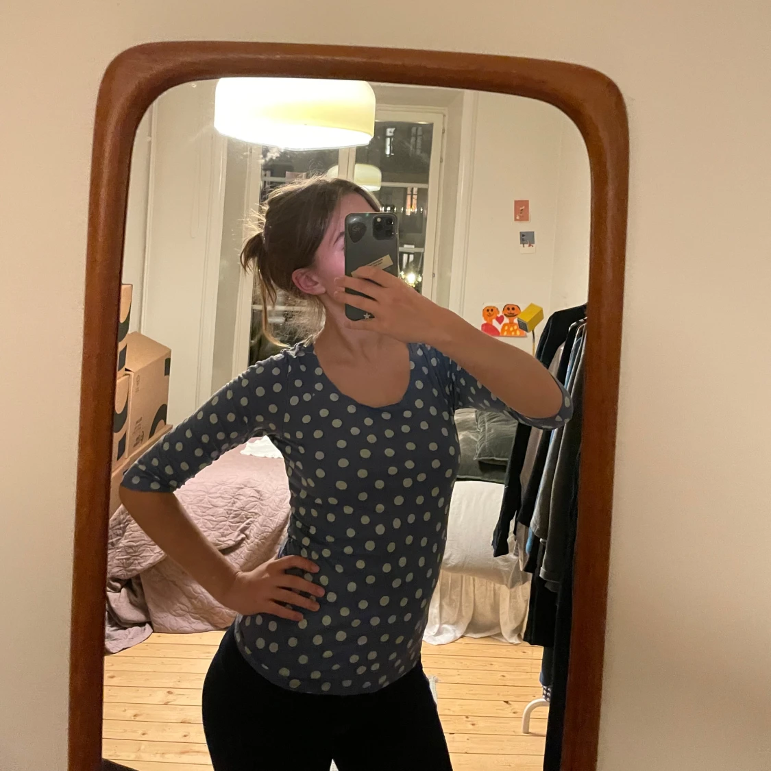 Trekvartsärmad topp