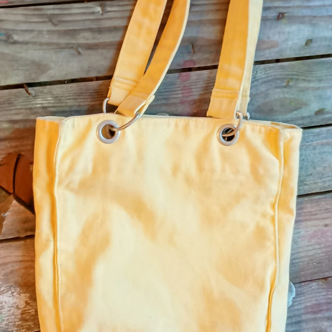 Gul axelväska med snobben tryck - 1