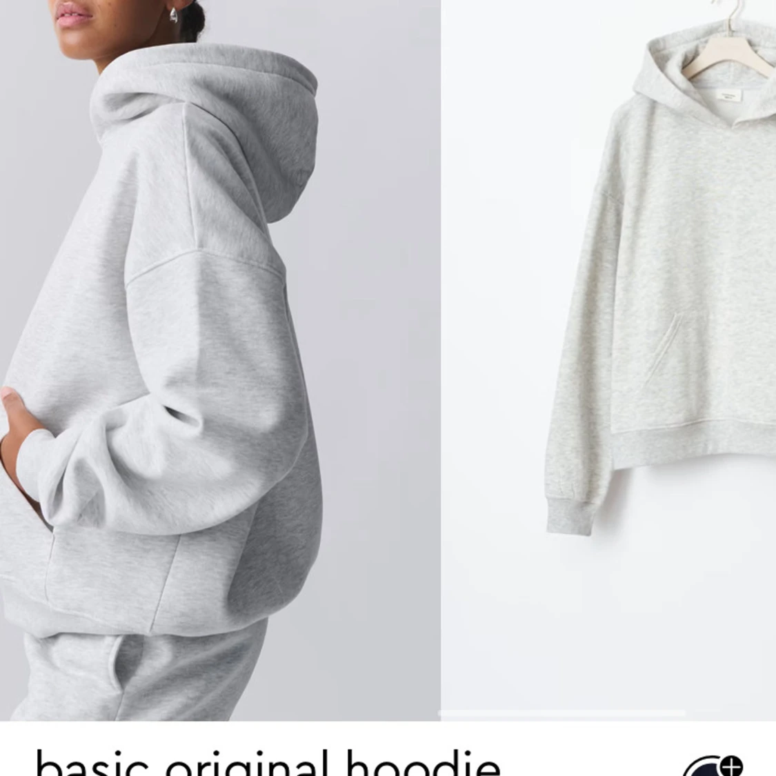 Grå basic hoodie