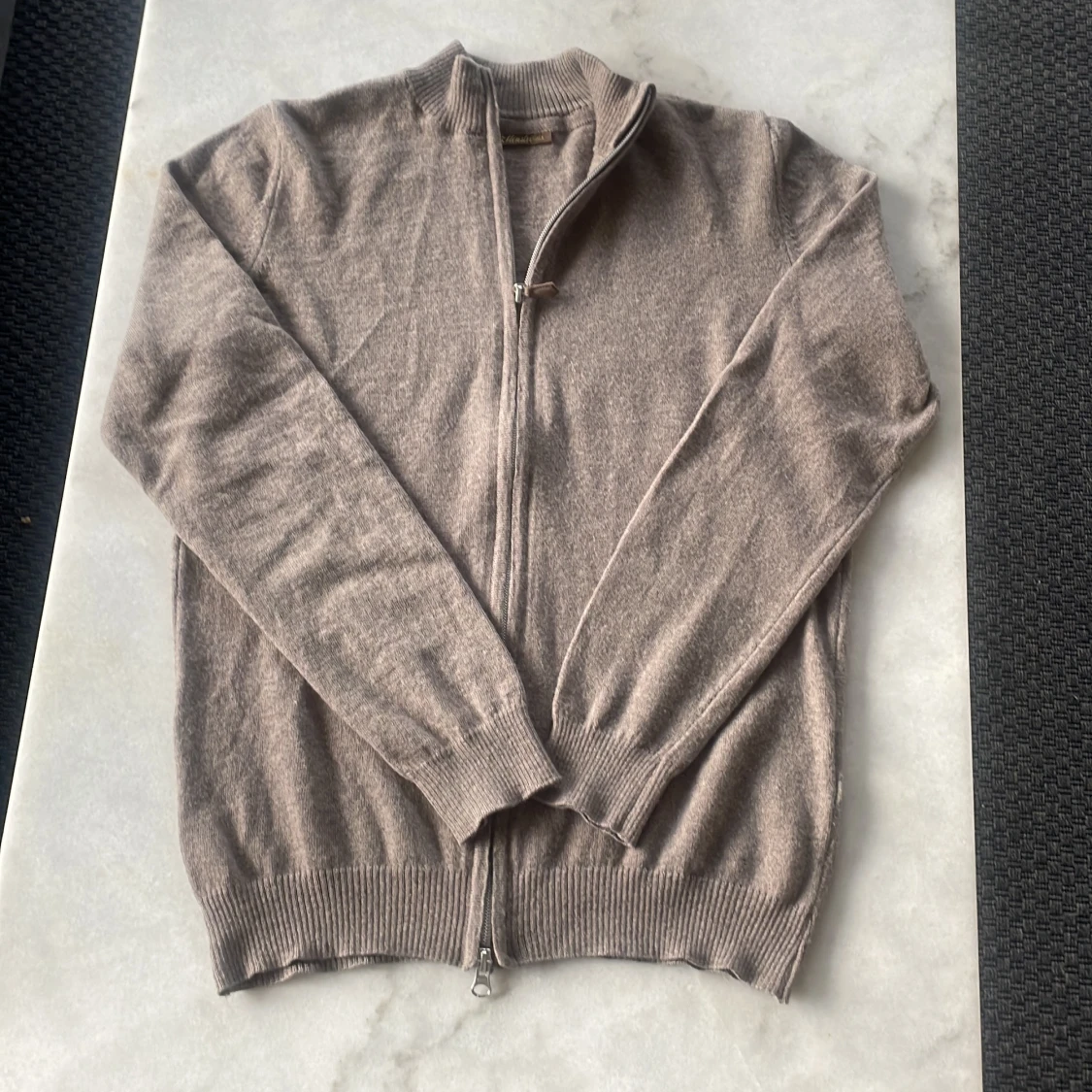 Beige Merinoull kofta, Stenströms