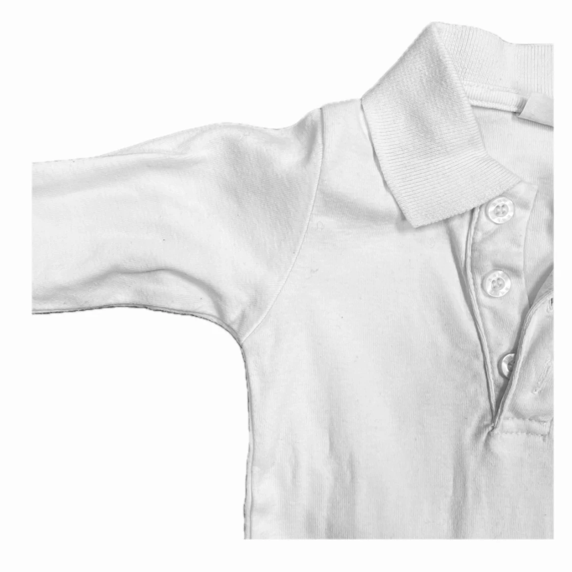 Vit långärmad body med krage - 90