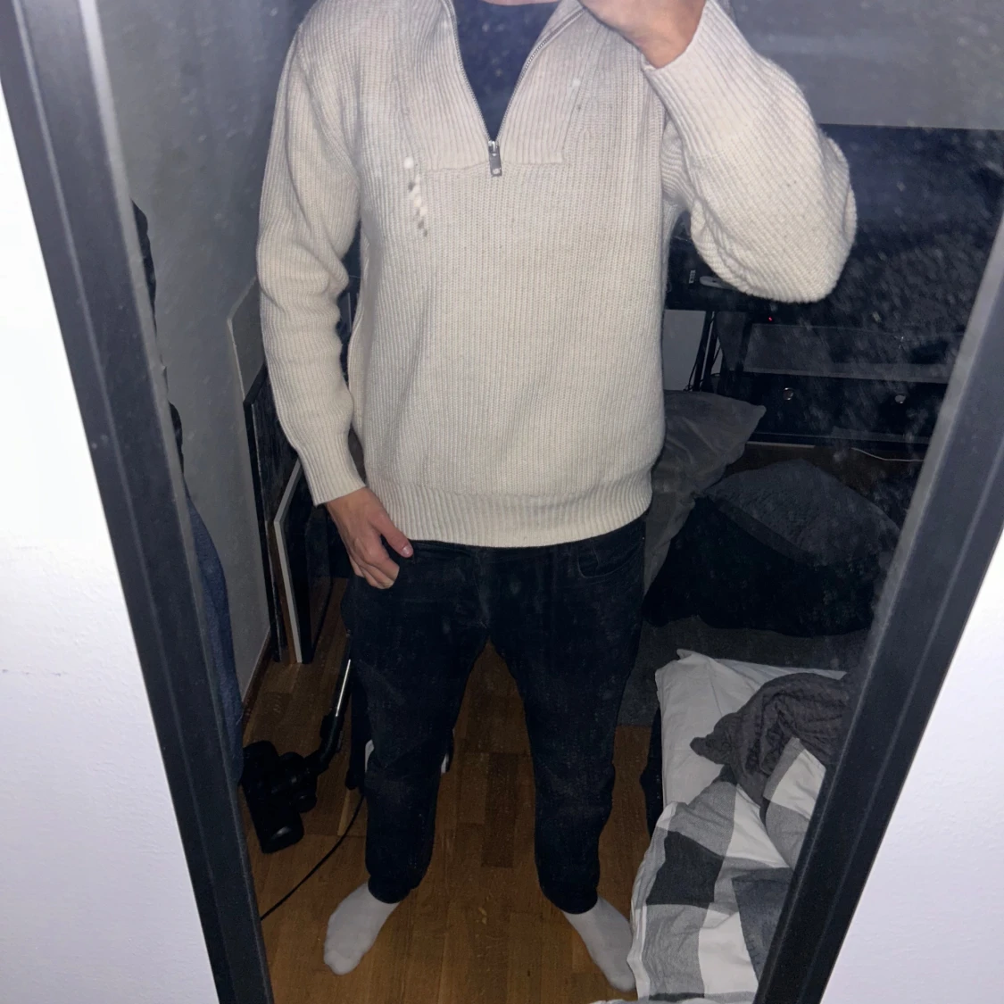 Beige stickad tröja från H&M - 90