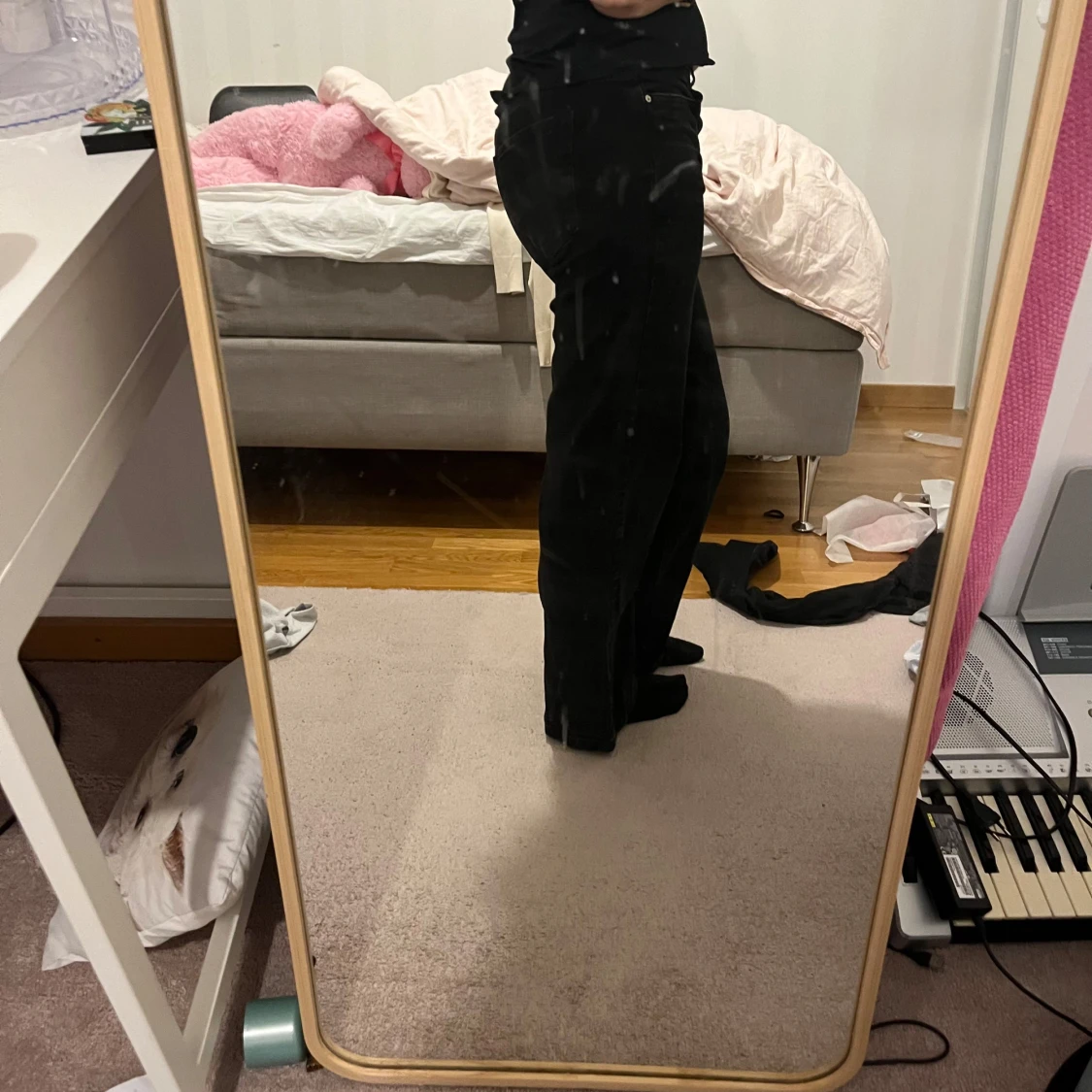 Wide jeans, låg midja - 90