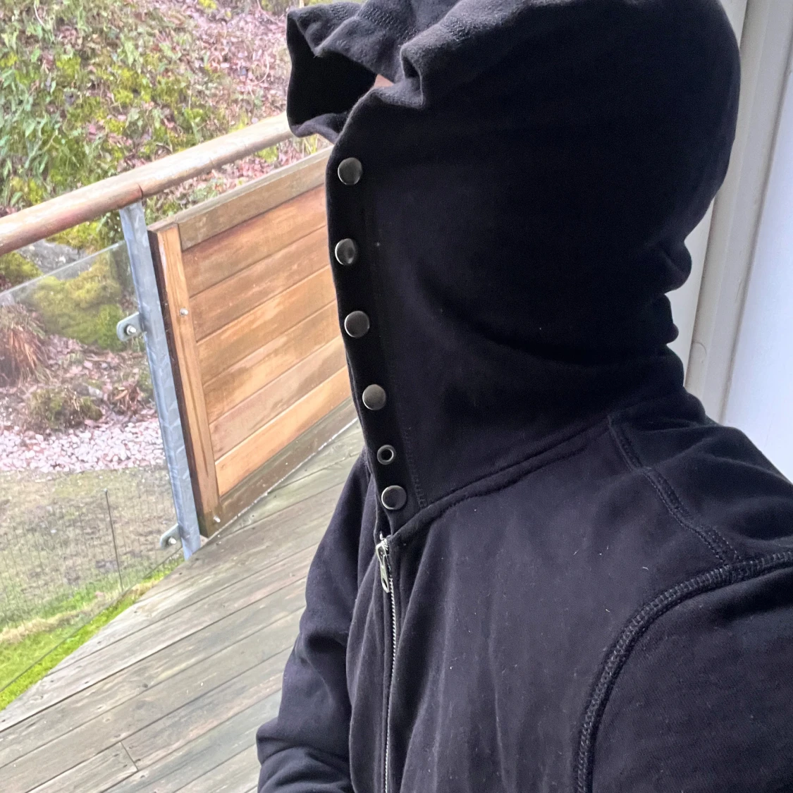 Custom Arket Svart huvtröja med dragkedja - 3