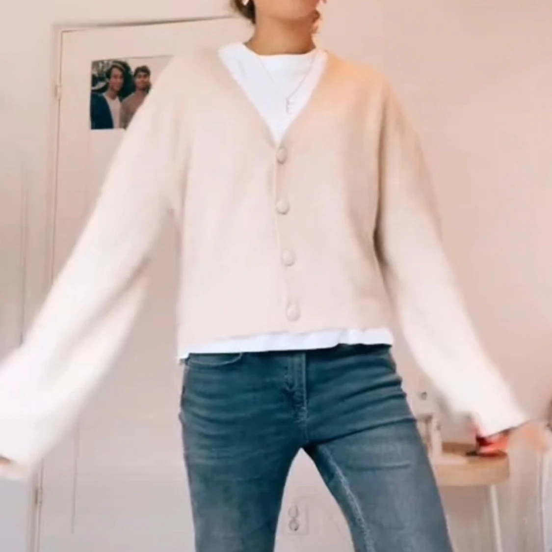 Rosa kofta med knappar - 90