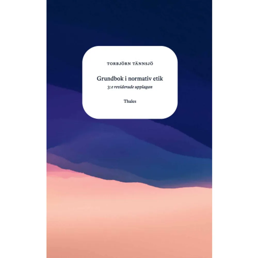 Hur bör vi handla? Vad kräver moralen av oss? Grundbok i normativ etik introducerar och diskuterar, med många exempel, de viktigaste försöken att på ett systematisk sätt besvara dessa frågor. Utilitarism, pliktetik, rättighetsteorier, dygdetik och djupekologi blir analyserade och jämförda med varandra, både när det gäller styrkor och svagheter. Framställningen är direkt och tillgänglig även utan filosofiska förkunskaper, författaren klargör sina egna ståndpunkter samtidigt som läsaren dras in i diskussionen. I denna tredje upplaga är boken till stor del omskriven, utökad och uppdaterad med de senaste årens diskussion. Torbjörn Tännsjö är professor emeritus i Praktisk filosofi vid Stockholms universitet, och i Medicinsk etik vid Karolinska Institutet. Han har en stor vetenskaplig produktion men är också Sveriges kanske flitigaste debattör i etiska frågor. Särskilt när det gäller medicinsk etik har han med sina rättframma och ofta kontroversiella ställningstaganden spelat en huvudroll i det svenska offentliga samtalet.    Format Danskt band   Språk Svenska   Utgivningsdatum 2022-01-04   Medverkande Marcus Linnér   ISBN 9789172351288  . Böcker.