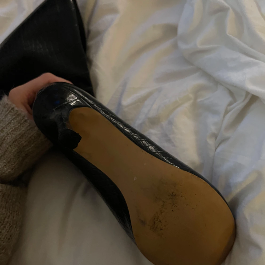 Högklackade svarta boots  - 90