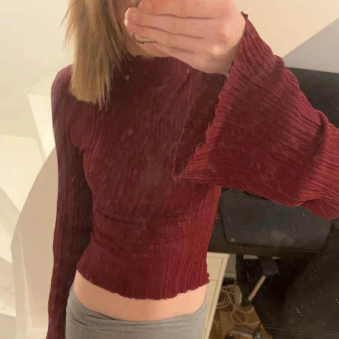 Söt långärmad polo topp