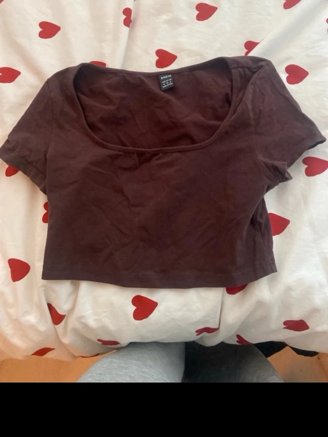 Mörkbrun croppad topp från SHEIN