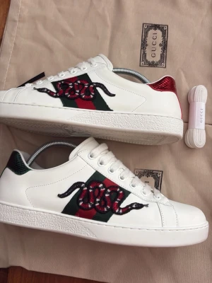 Gucci Ace sneakers med orm - Vita Gucci Ace sneakers med orm, STORLEK:43, ANVÄNDA 5gånger, allt OG följer med