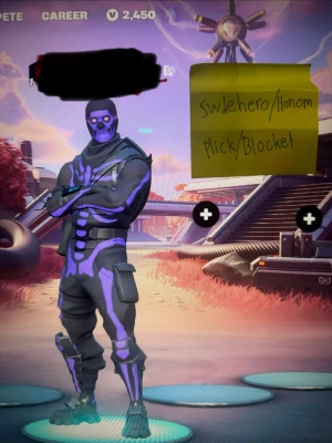 Fortnite konto-OG skull trooper, black knight, aerial assault trooper mm. - Säljer ett Fortnite-konto med sällsynta skins som Skull Trooper (lila stil), aerial assault trooper. Black knight, levithan axe, mako glider och mycket mer og. Kontot har 168 skins, 151 pickaxes och 2450 vbucks. Jag säljer kontot då jag har två st och denna inte används. Du som köper kontot kommer såklart få tillgång till den fullt, alltså du kan byta mail/lösenord så att den blir 100% ditt egna konto.  Liknande konton säljs för 20 000kr+.betalning sker genom Swish, kontaktaMigVidIntresse/Bilder