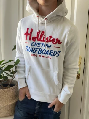 Hollister hoodie  - Hollister hoodie, riktigt snygg. Inga defekter! Modellen i bilderna är 180 cm 75 kg och bär Storlek M , Kom med frågor! 🌟 (Kan gå ned i pris vid köp av paket 😉) 