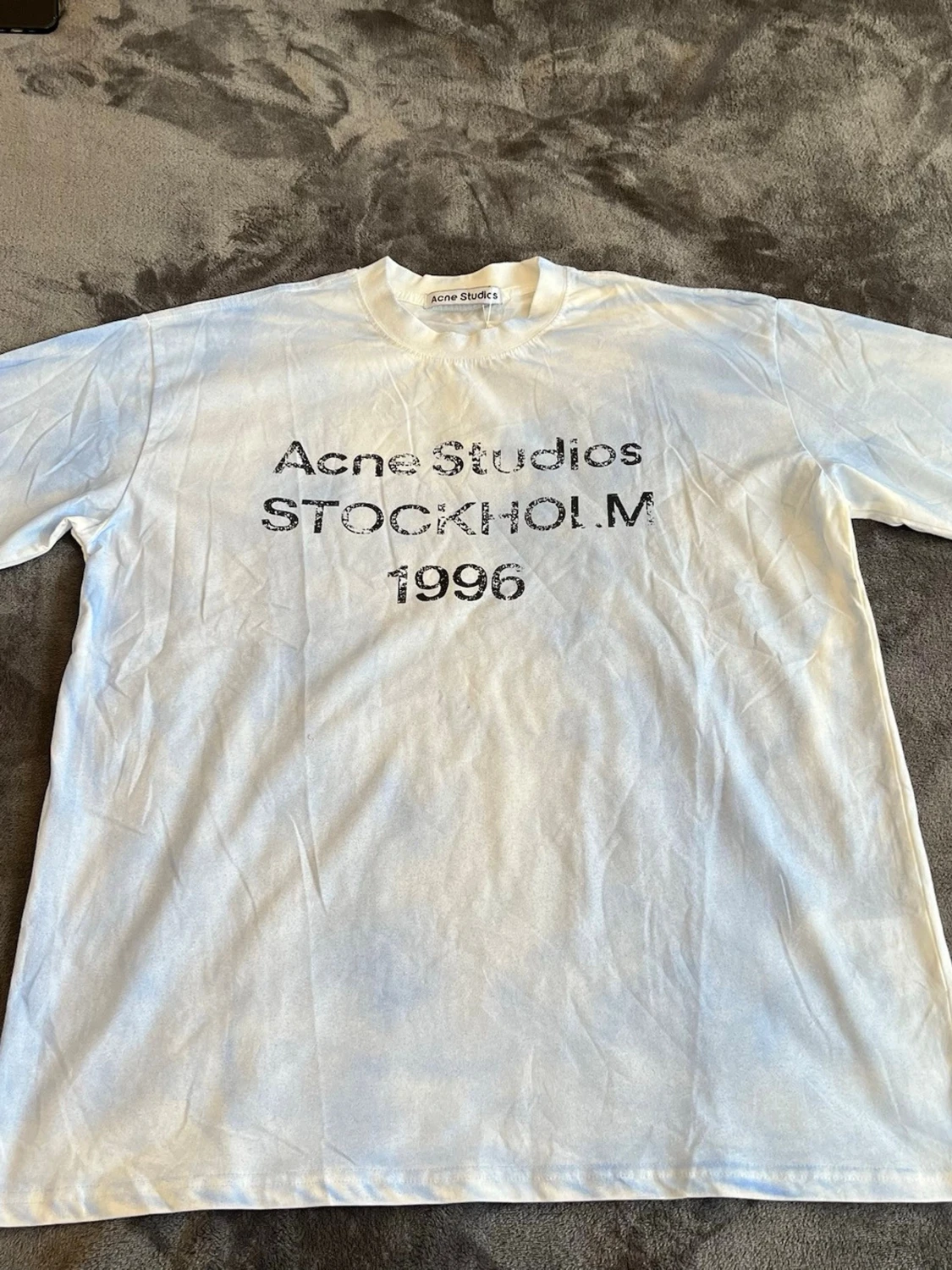 Acne Studios t-shirt med tryck dust white/blue