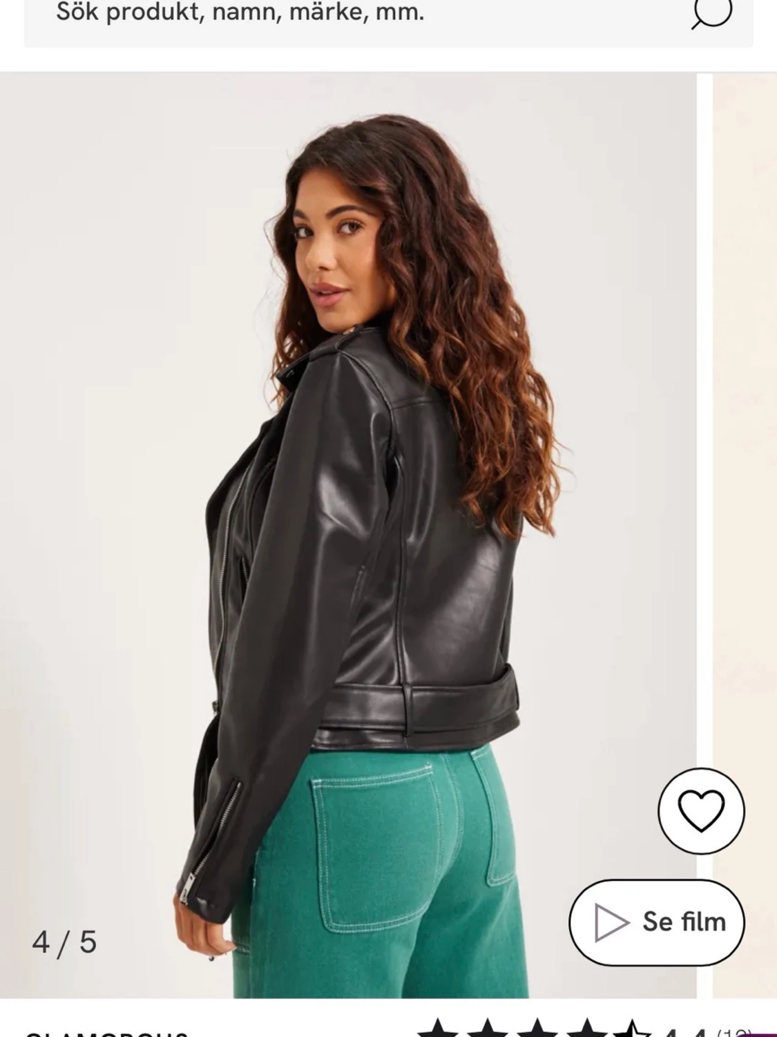 Svart biker skinnjacka Glamorous