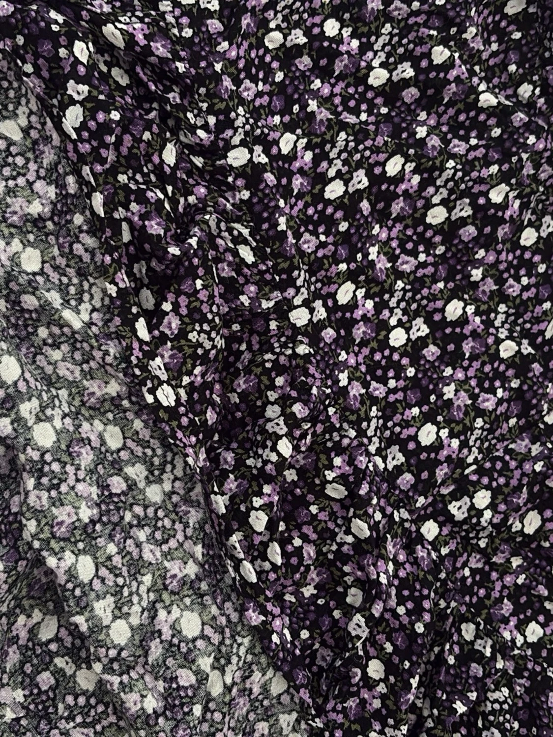 Lila blommig kortkjol - 1