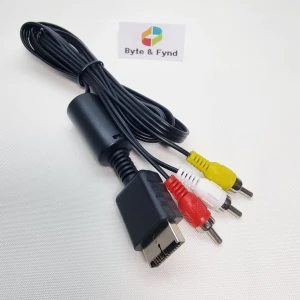RCA Kabel / Bild och Ljud för Playstation 1-2 - AV / RCA Kabel för Playstation 1 och Playstation 2. Ansluter din Playstation till TV:n via AV-ingången.  Tredjepartstillverkad