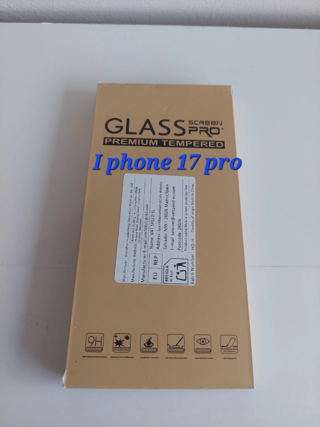 Skärmskydd i glas till iPhone 17 Pro