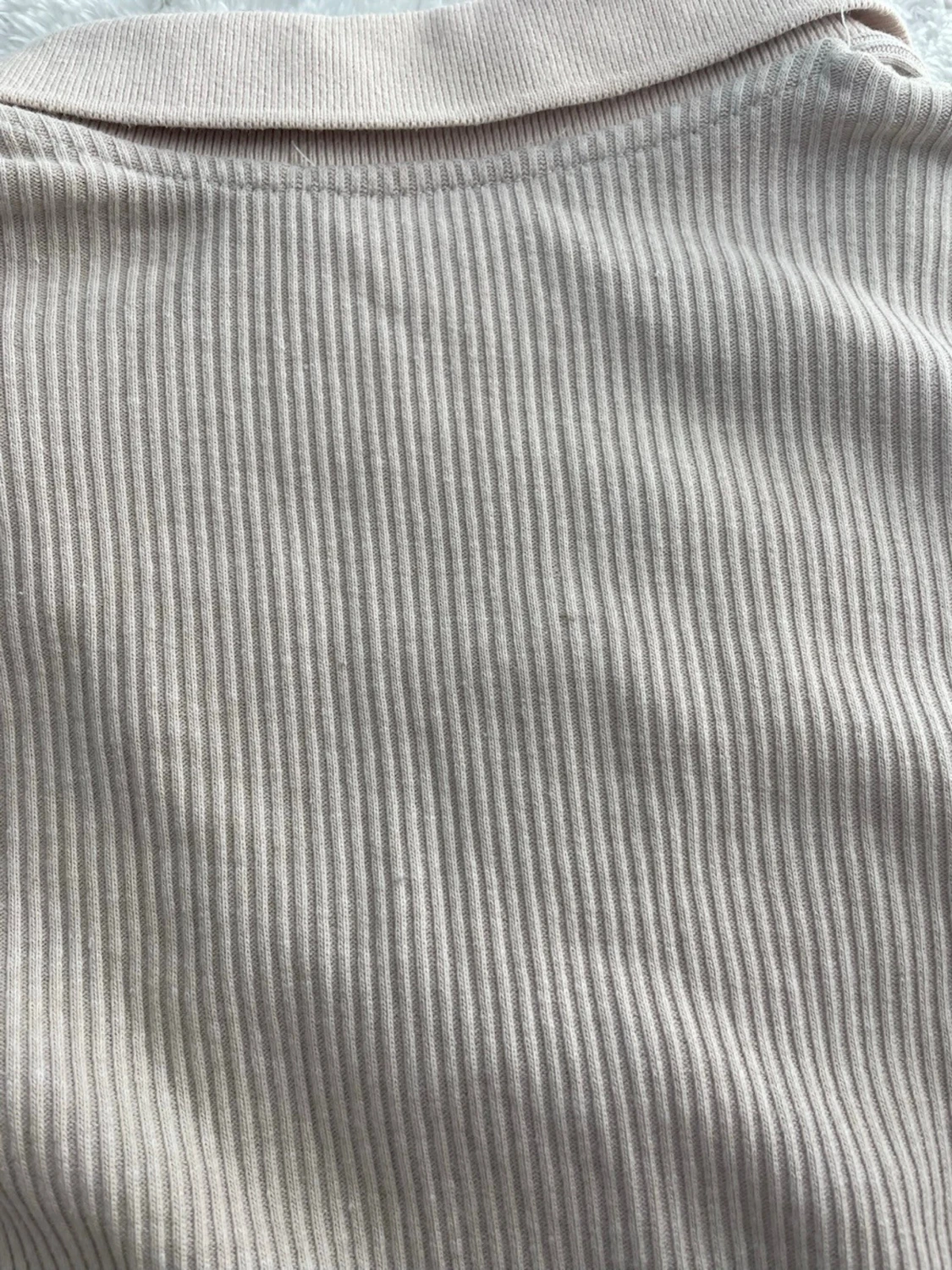 Beige ribbad topp från Pull&Bear - 3