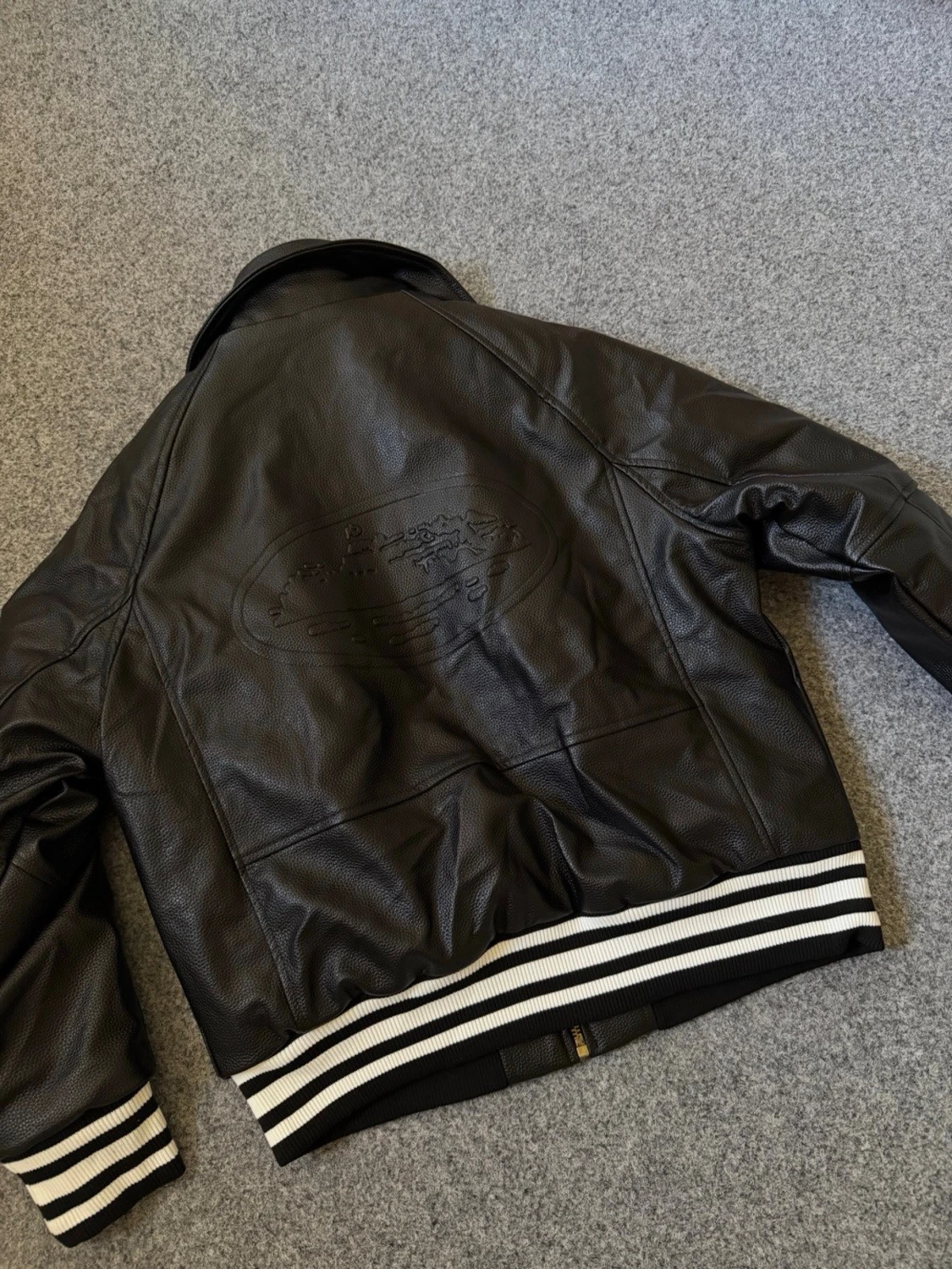 Corteiz Black leather bomber jacket - 2