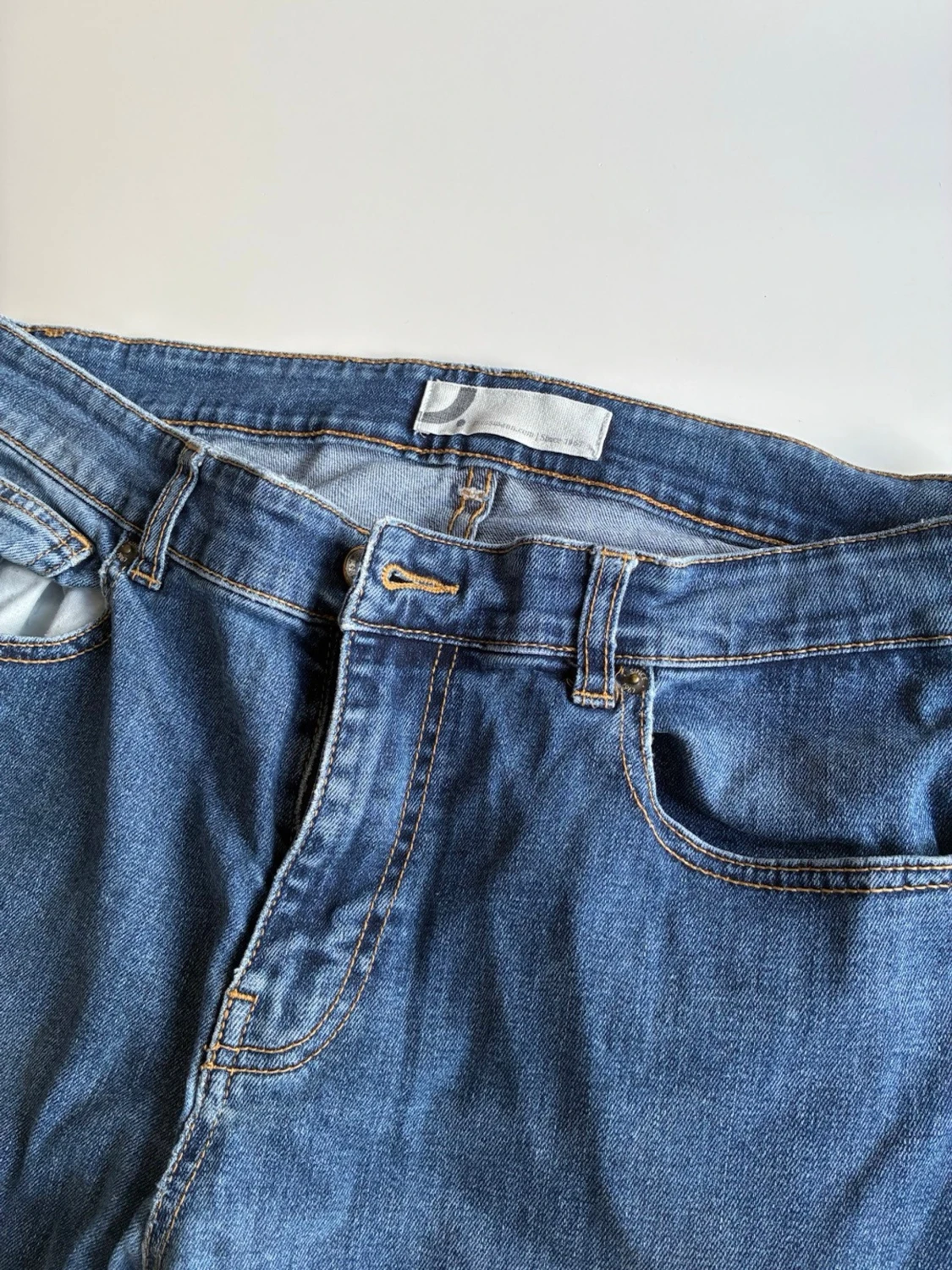 Blå raka jeans med klassisk passform - 1