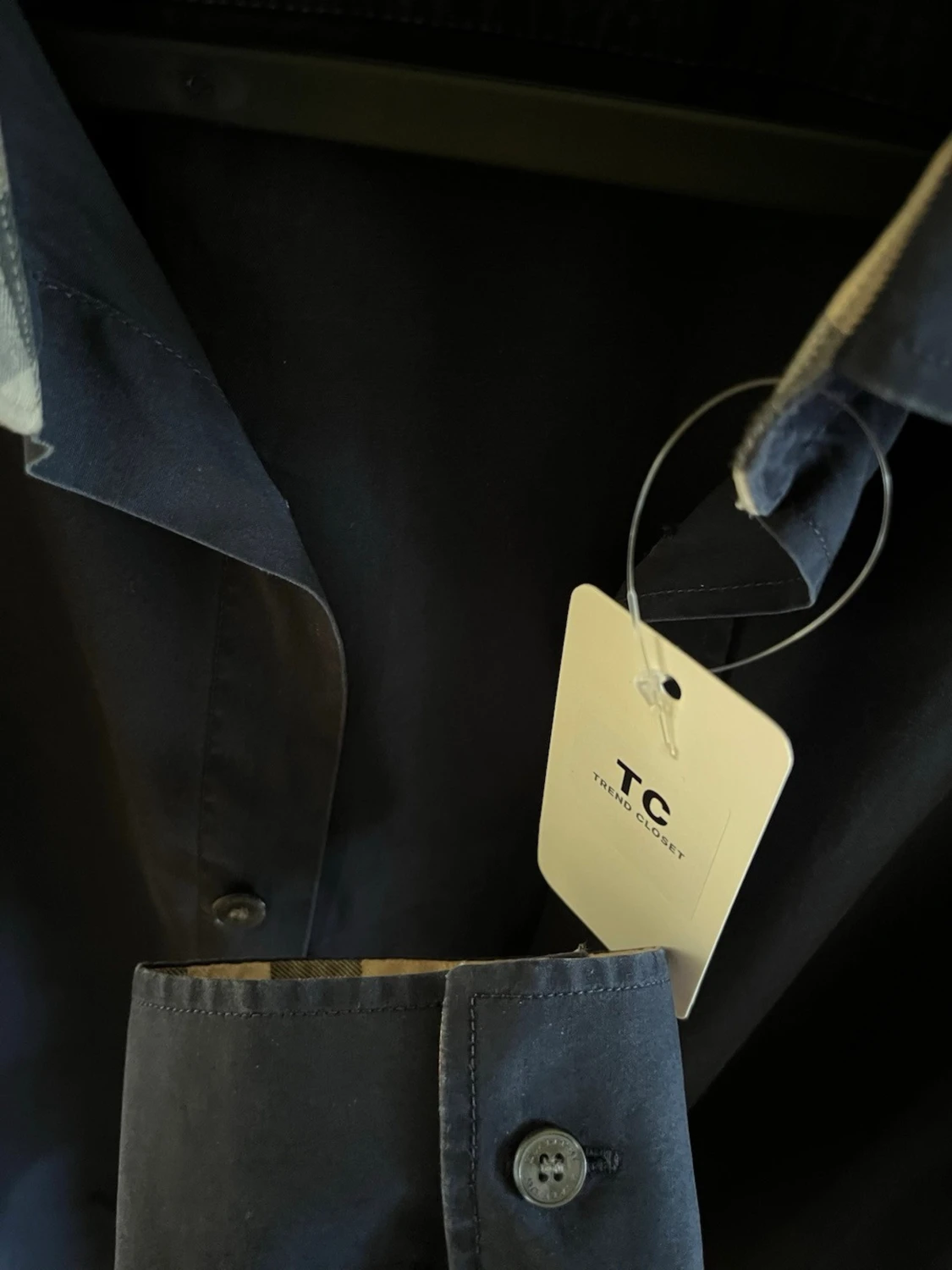 Marinblå burberry skjorta storlek XL - 5