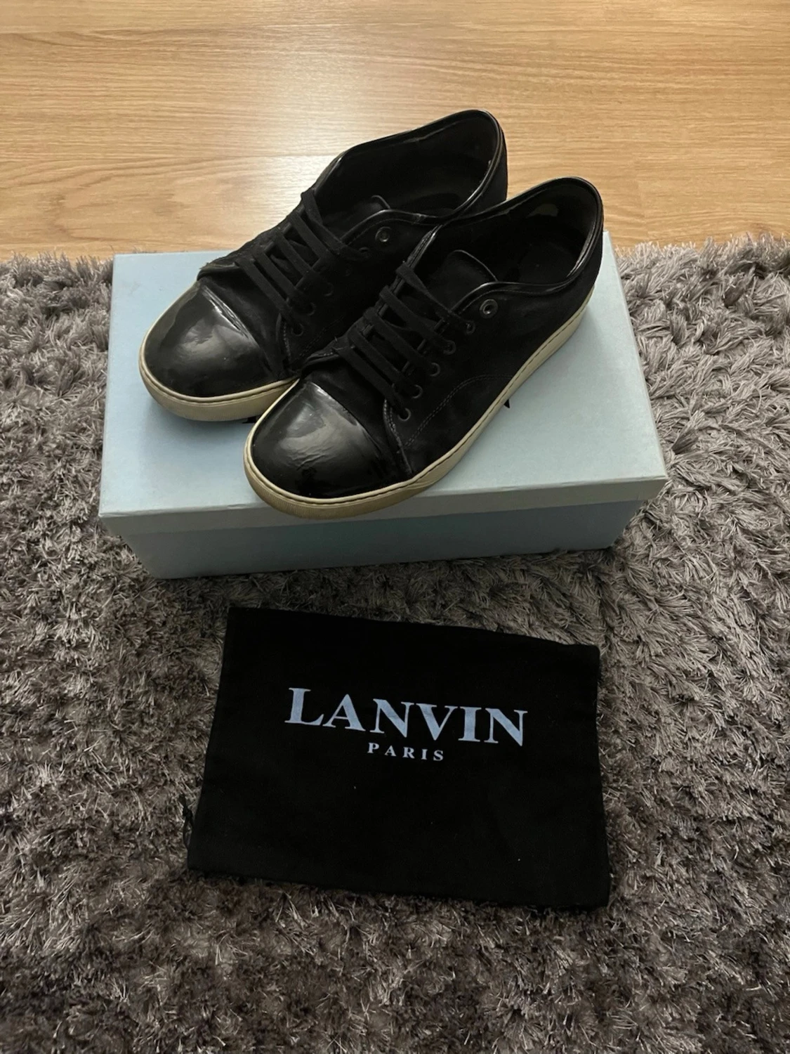 Svarta Lanvin sneakers med vit sula - 1