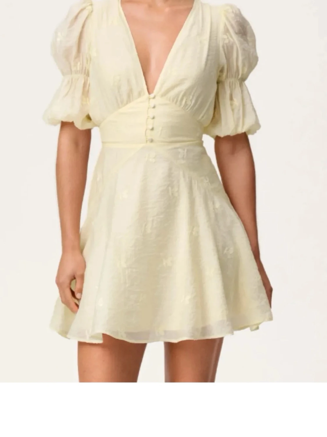 Ljusgul kort klänning från Adoore - 1