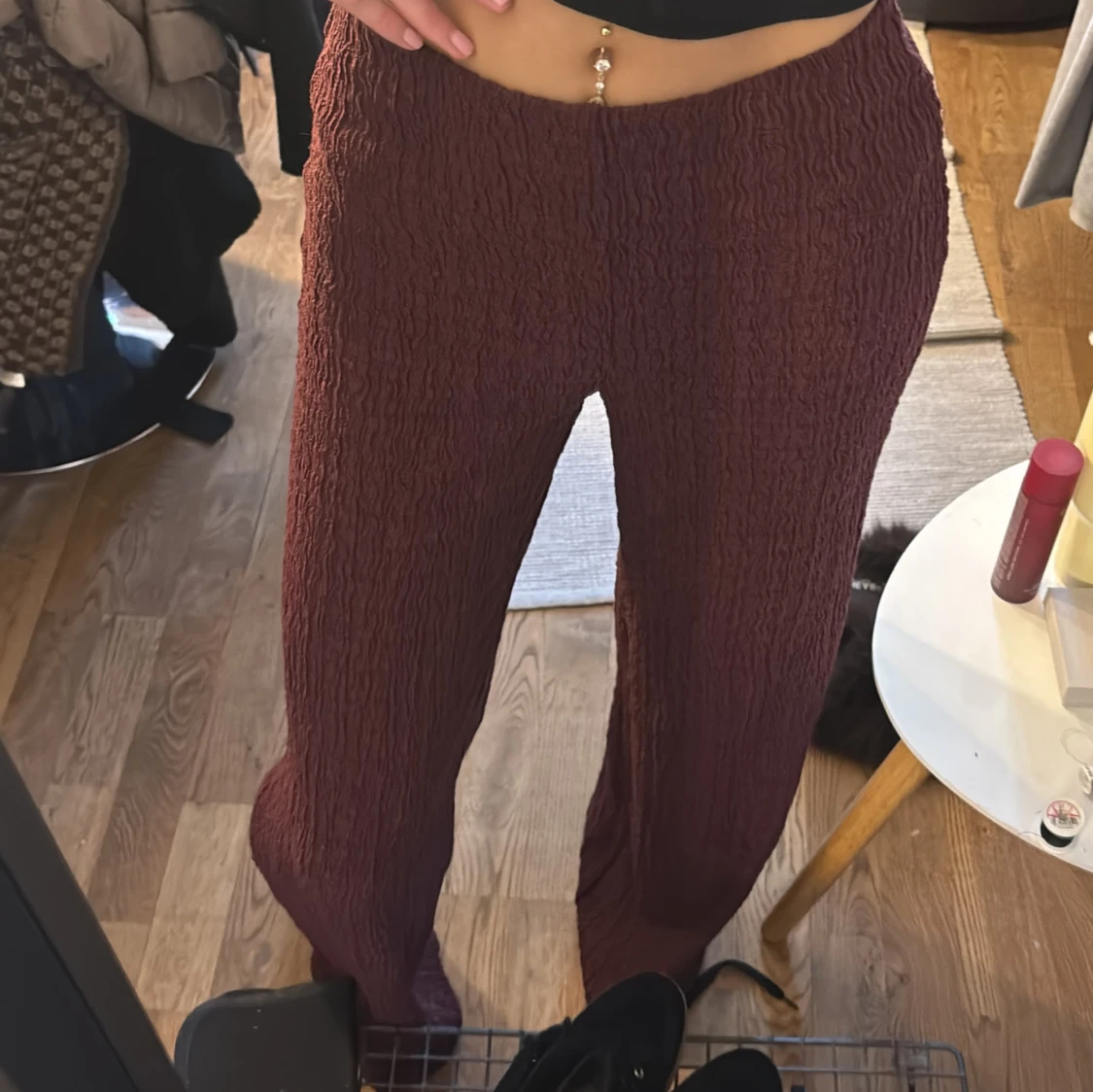 Bruna ribbade mjukisbyxor - 1