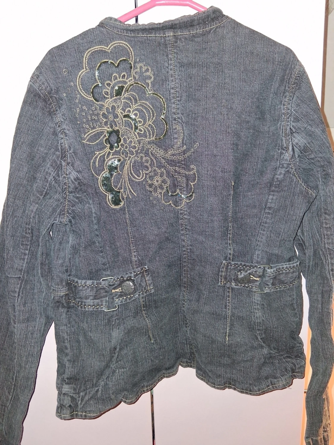 Grå jeansjacka med broderi från Mexx - 1