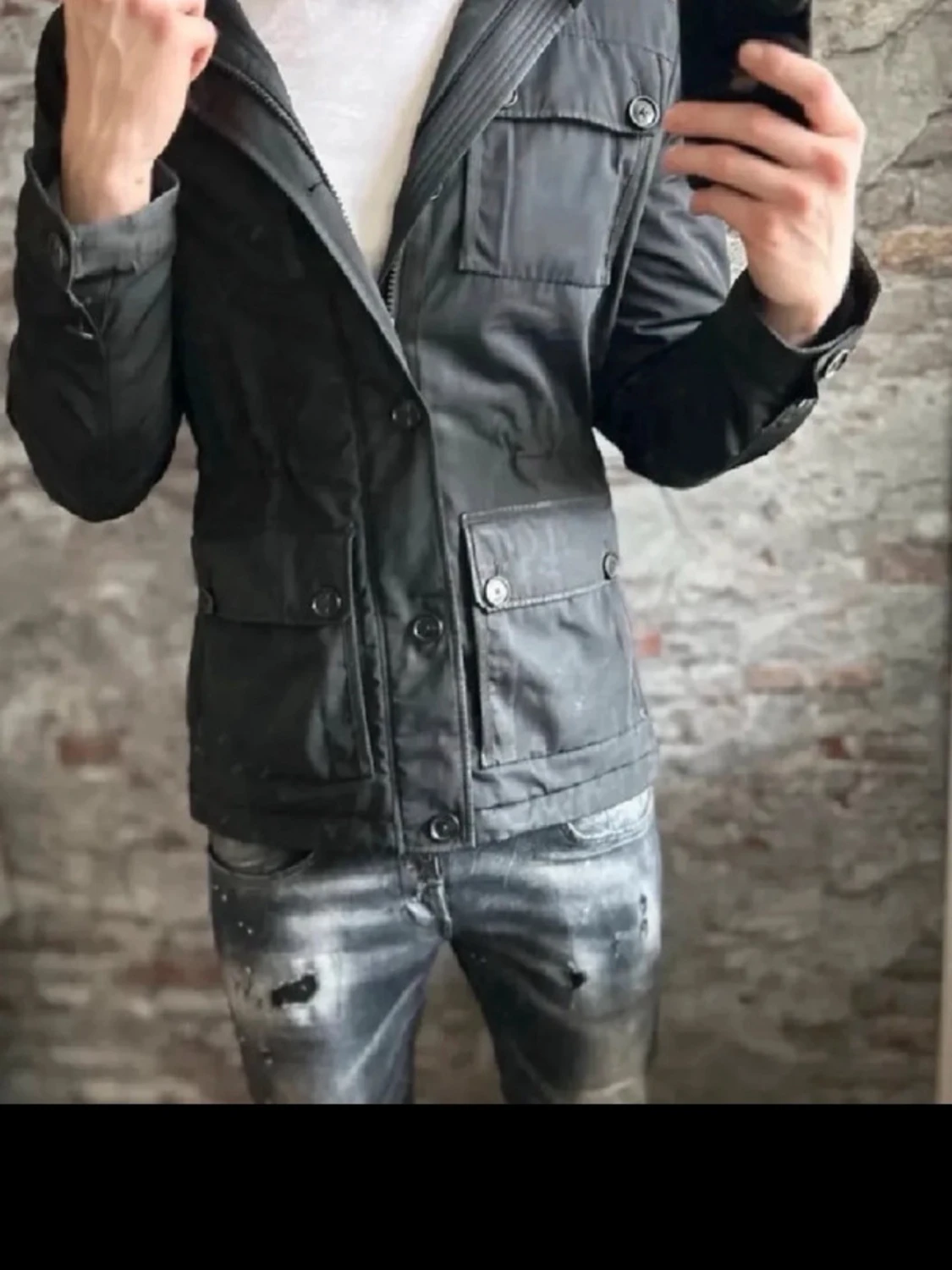 Svart/grå field jacket
