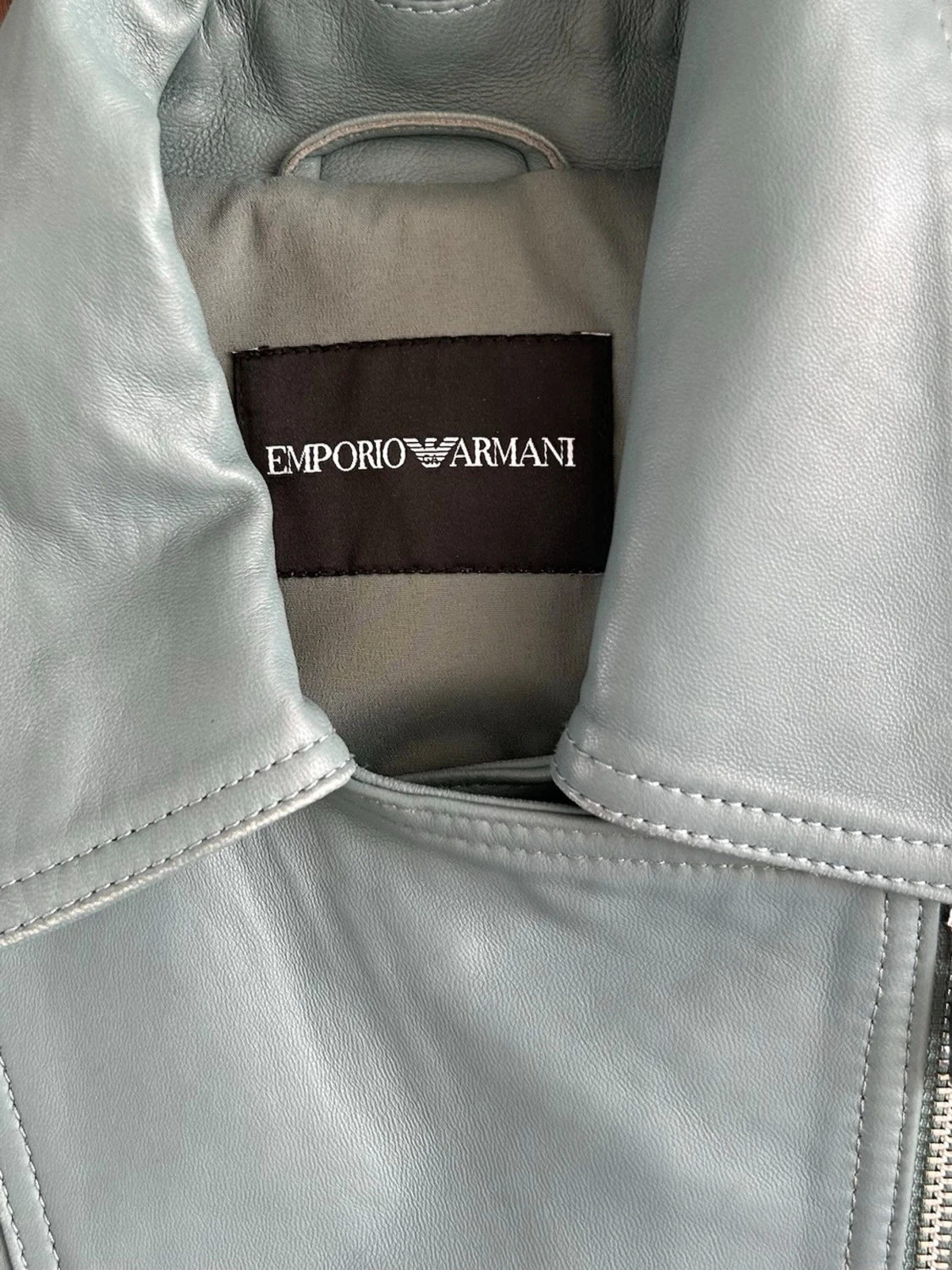 Emporio Armani Leather Jacket Turquoise Women - 3