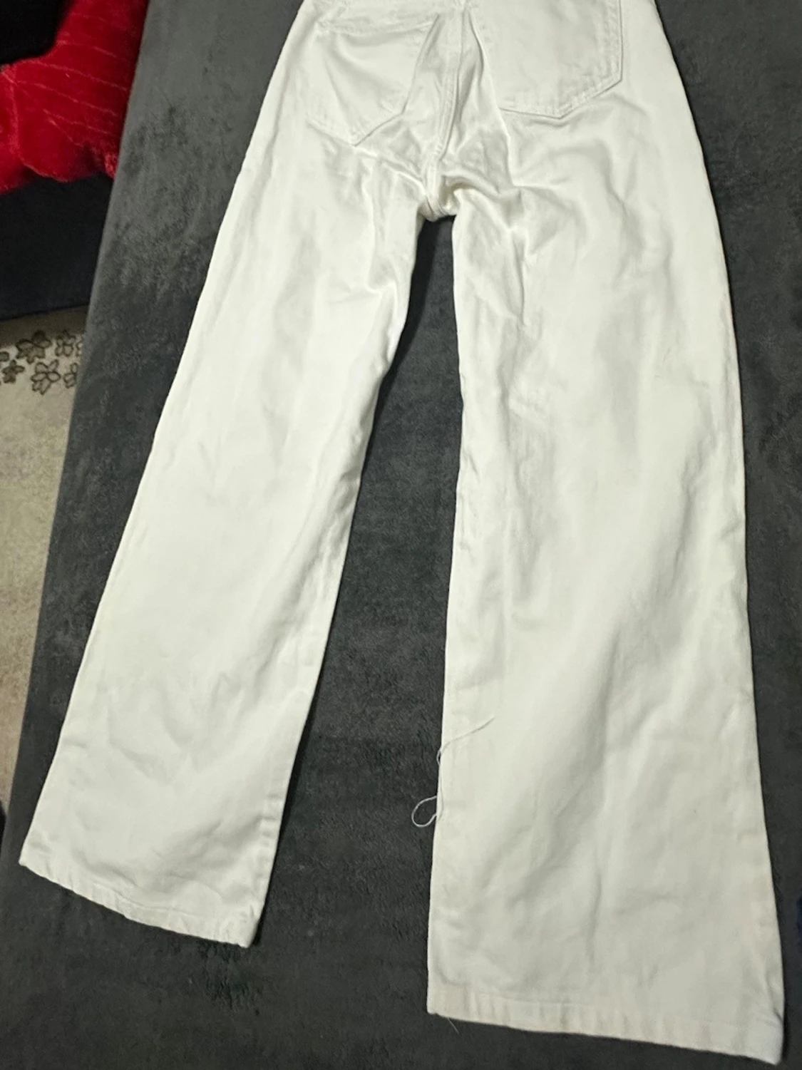 Vita vida jeans med hög midja  - 1
