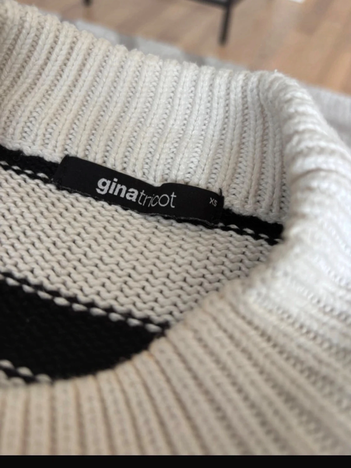 Oversize randig stickad tröja  - 3