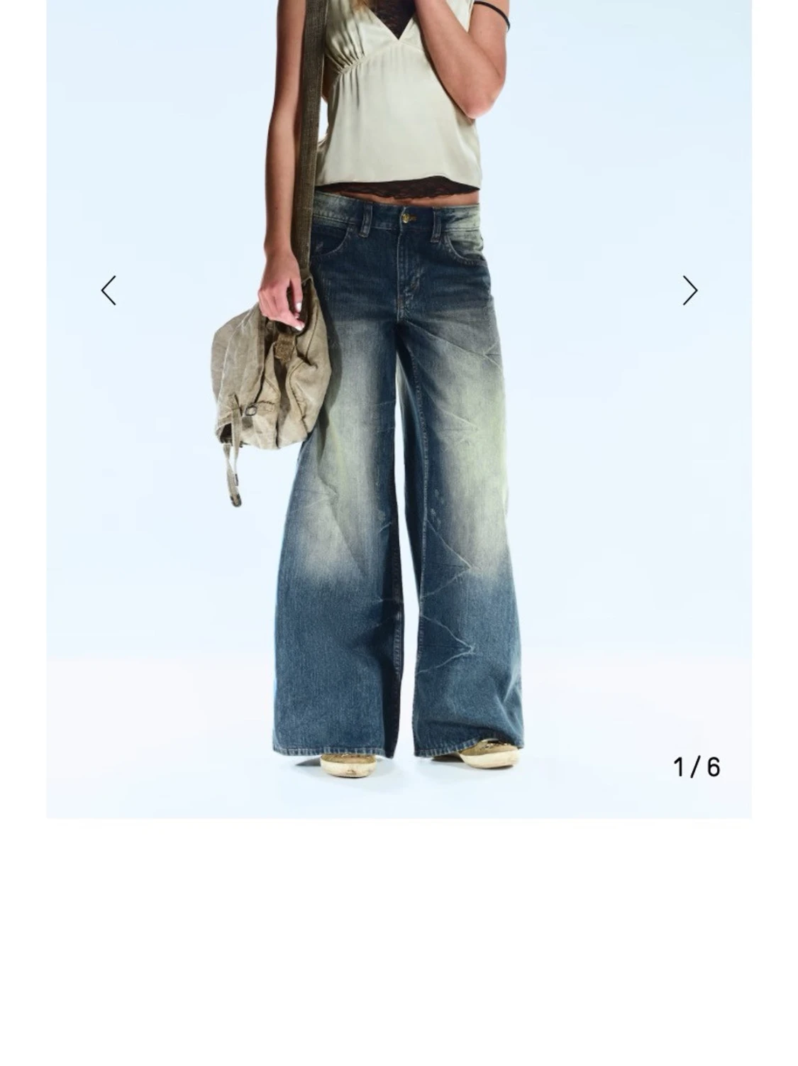 Cheap Monday- Blåa wide leg jeans med vintage-look - 13