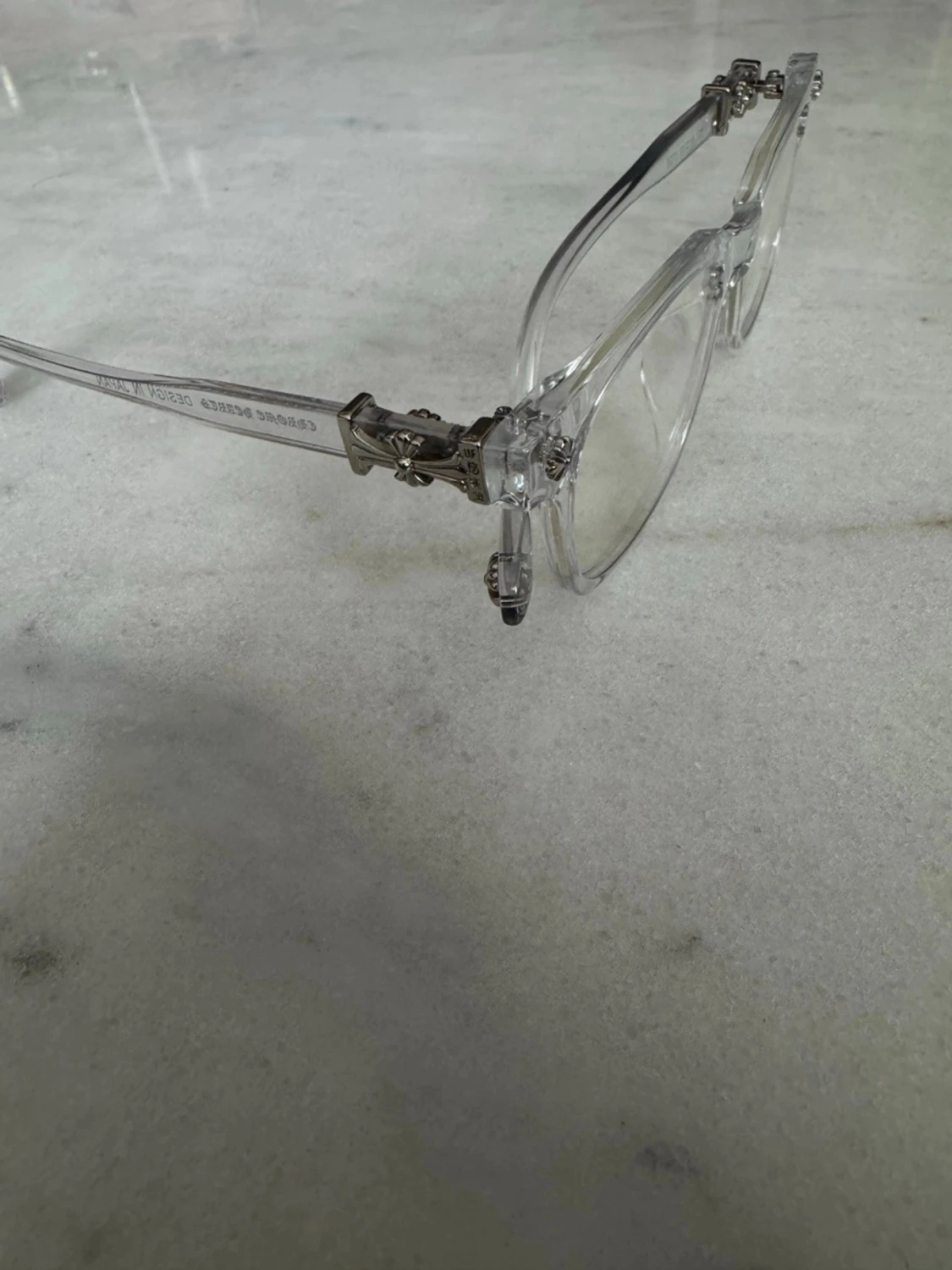 Genomskinliga chrome hearts glasögon - 1