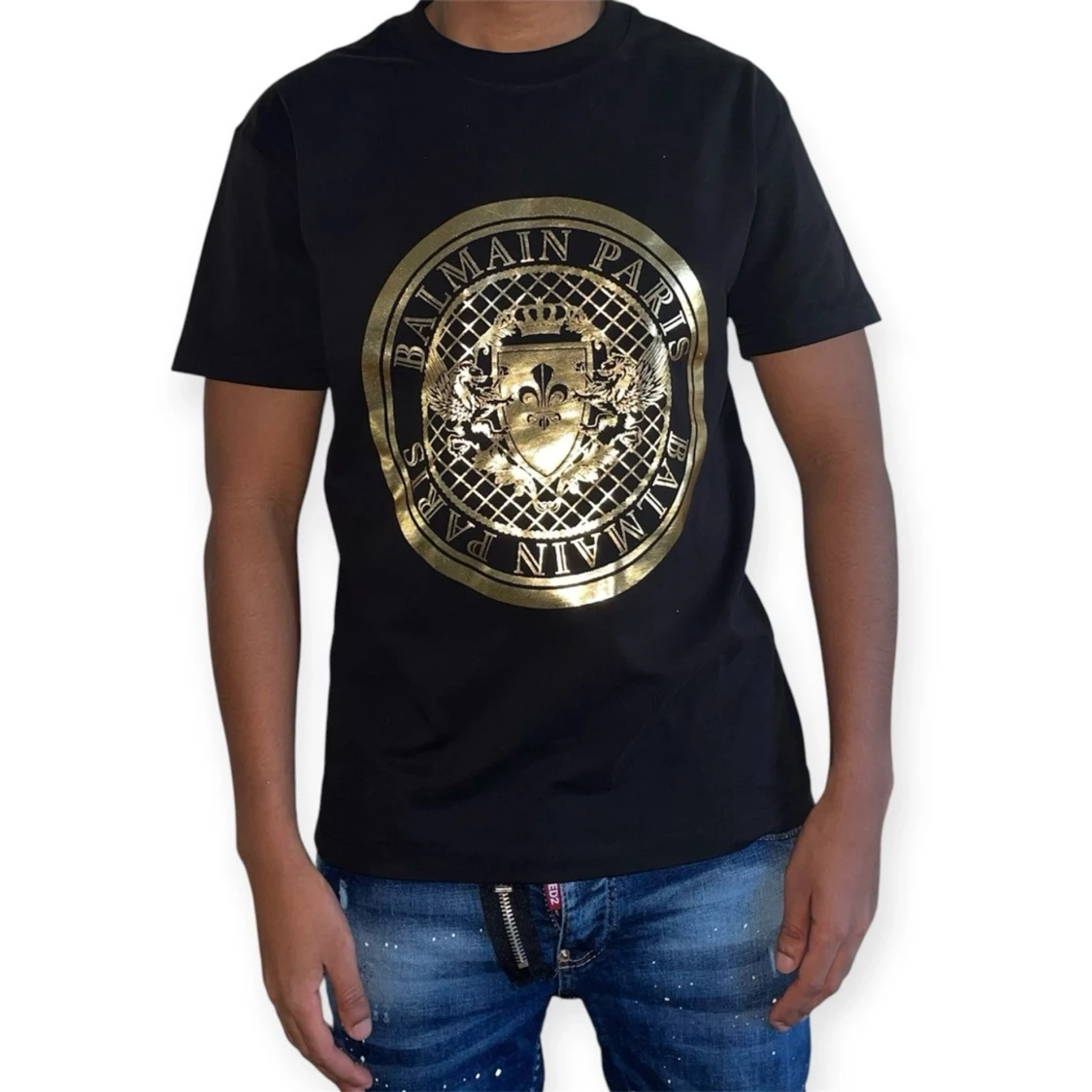 Balmain paris t-shirt, svart, storlek(XXL)