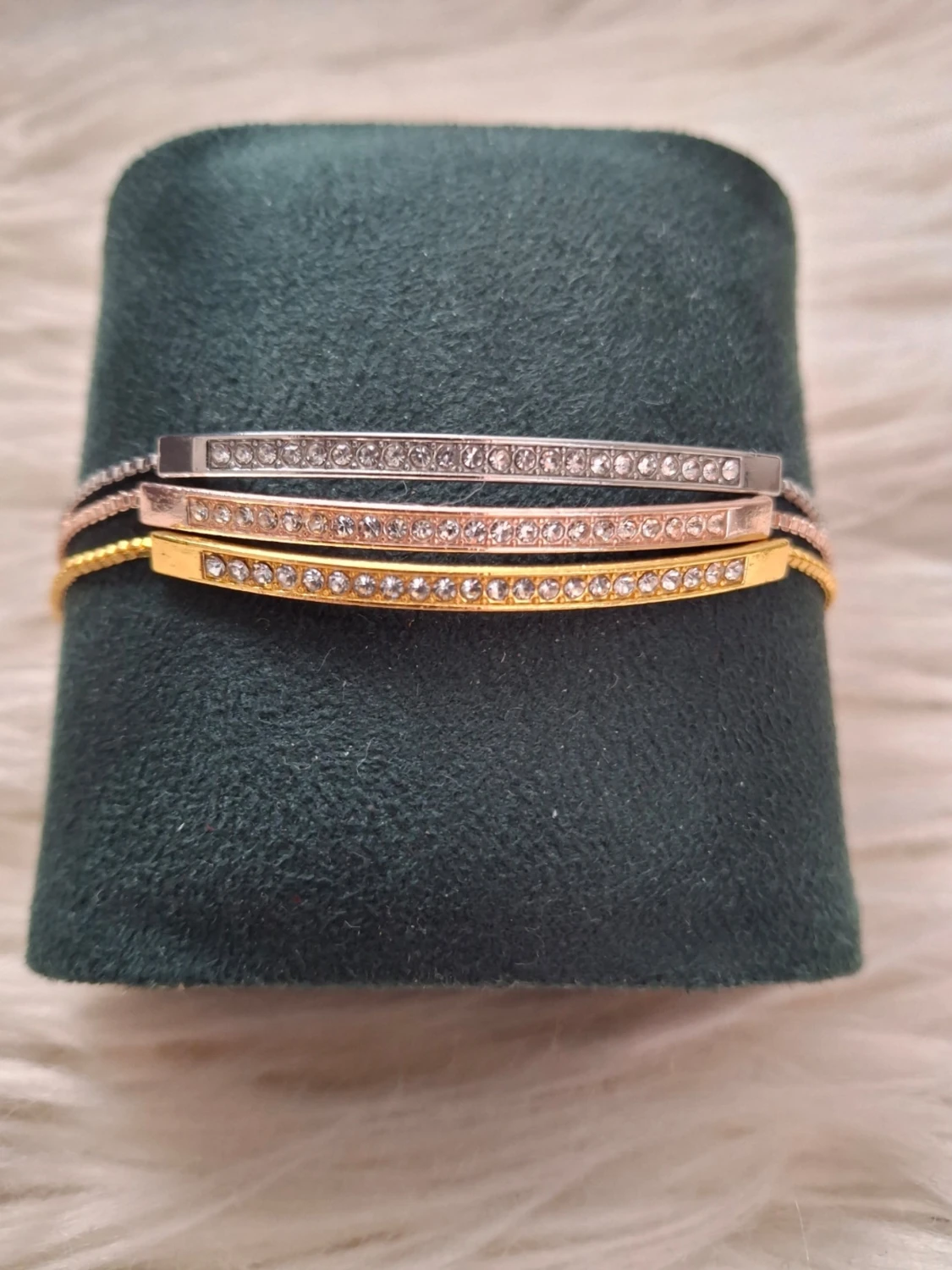 Set med 3 eleganta armband – Guld-, silver- & roséguldsfärgad finish – NYTT! - 1