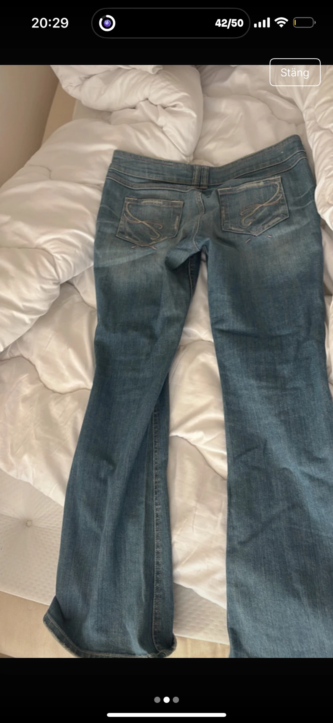 Blå bootcut jeans  - 1