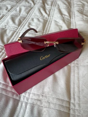 C4RT1ER - Solglasögon i brun färg med guldig detalj. 