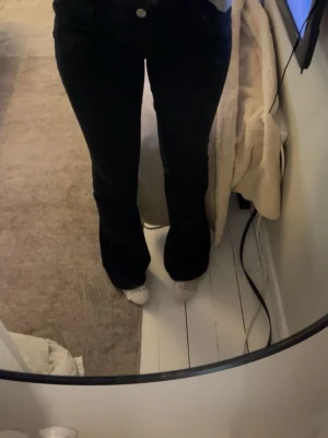 Svarta bootcut jeans -  Jeans från Ship Monday med låg midja säljer för att de är för stora💕