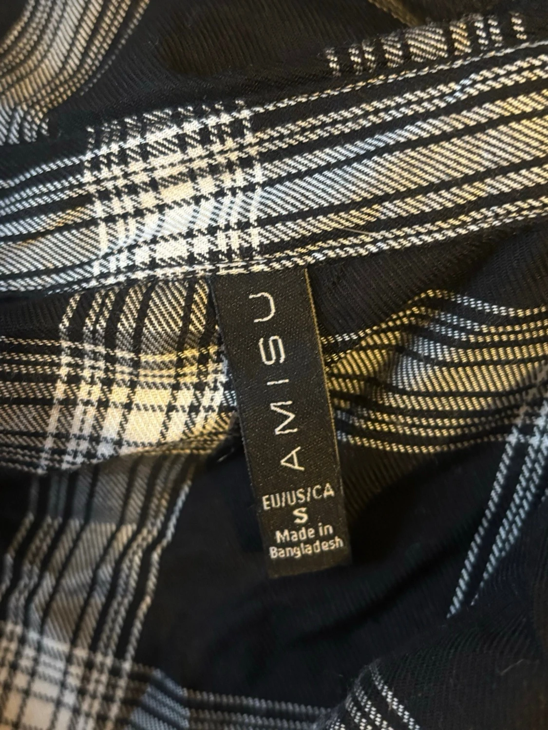 Svartvit rutig skjortklänning med bälte - 3