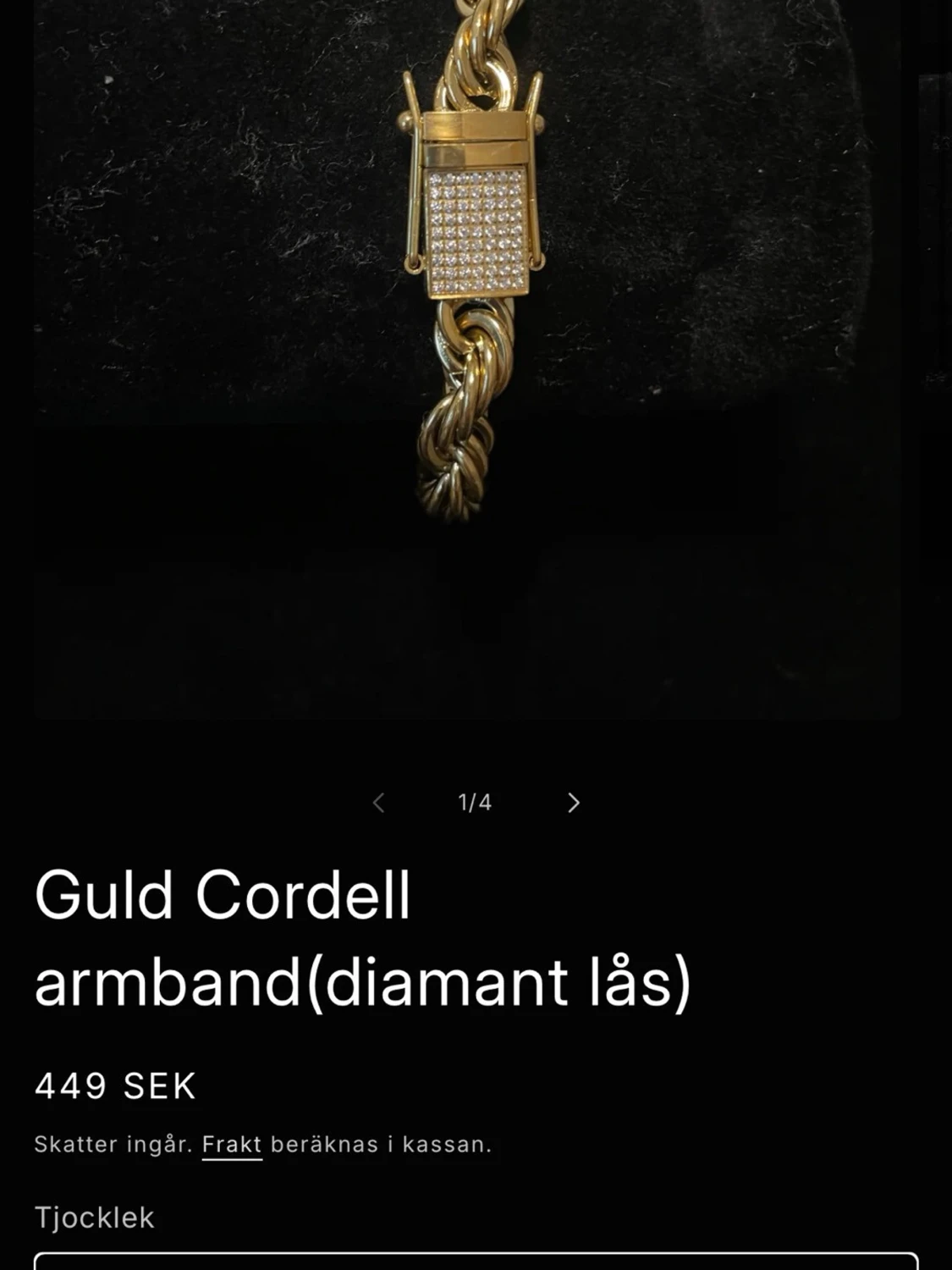 Guld cordell armband med diamantlås