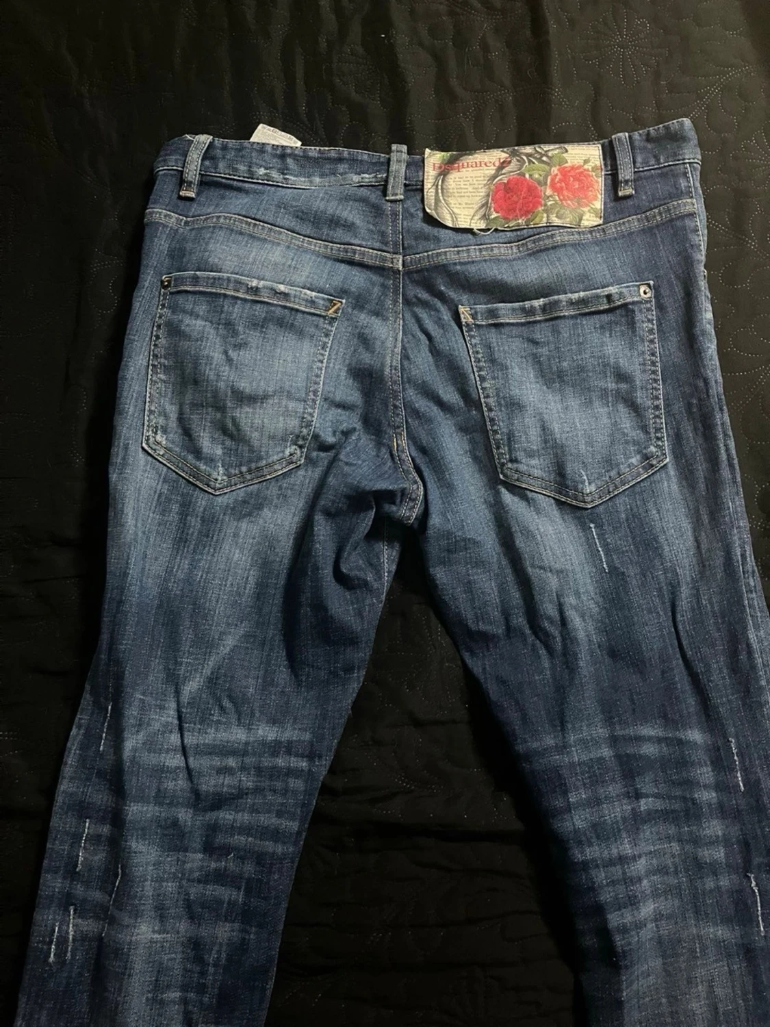 Blå Dsquared2 jeans med rosdetalj  - 5